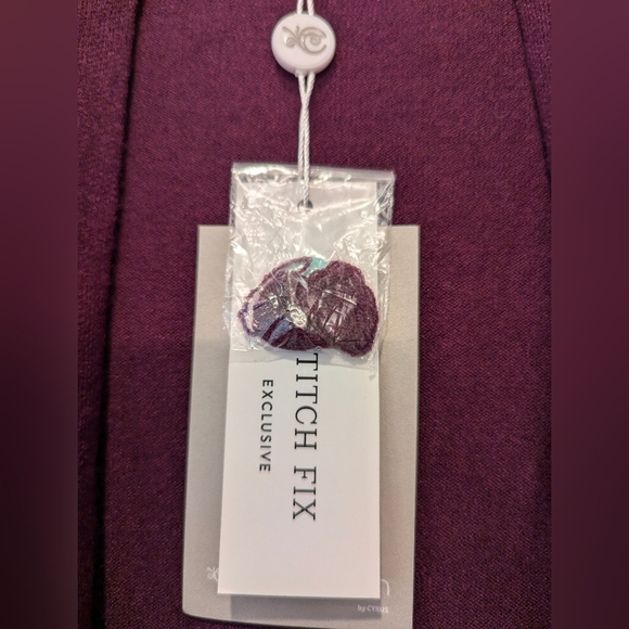 NWT Evolution Myna Button Sleeve open front ribbed Cardigan sweater purple sz S - Picture 5 of 8